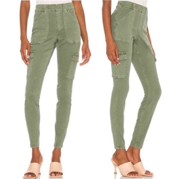 SPANX Stretch Twill Ankle Cargo Pant In Soft Sage 783 - Picture 1 of 9